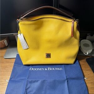 Dooney & Bourke Lemon Yellow Large East/West Sac Hobo Bag